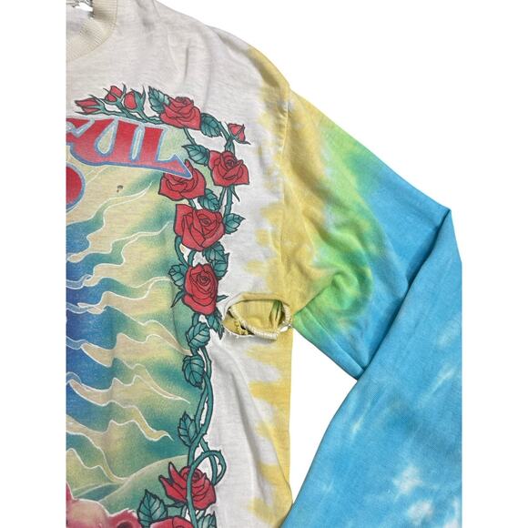 Vtg 90s Grateful Dead Liquid Blue Scarlet Fire Tie Dye Long Sleeve T-Shirt As Is - Picture 4 of 8